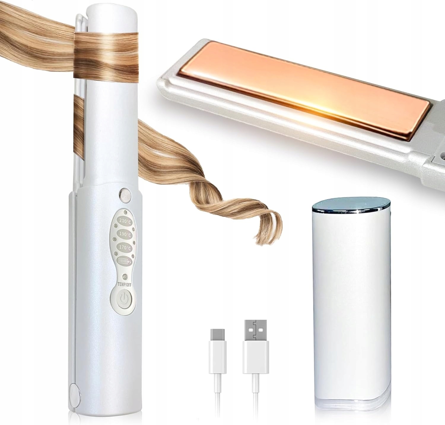 Tytanowa Przenośna mini prostownica do włosów Bezprzewodowa podróżna