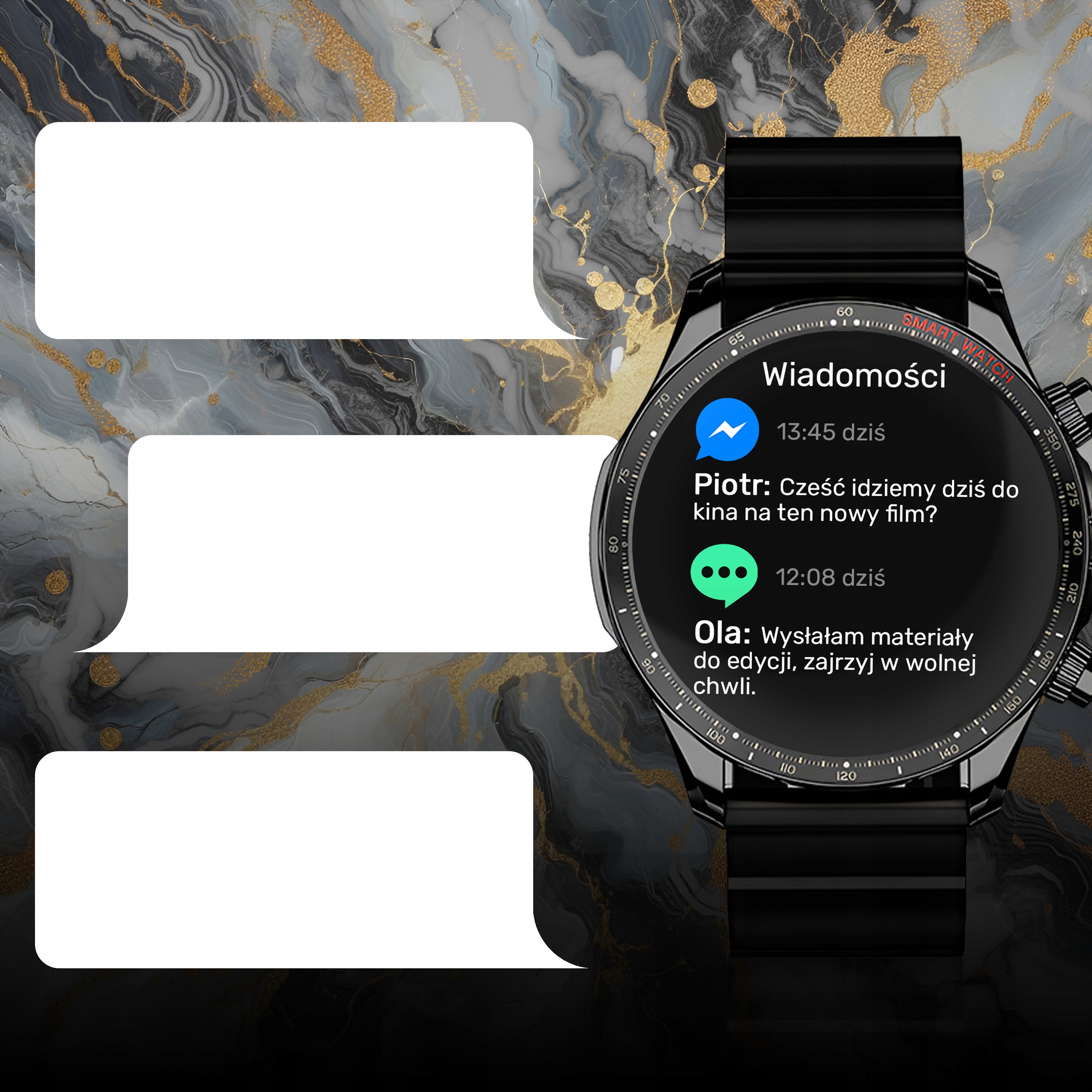 SMARTWATCH ZEGAREK MENU MĘSKI ROZMOWY SPORT POLSKIE PULS WATCH AMOLED Komunikacja Bluetooth