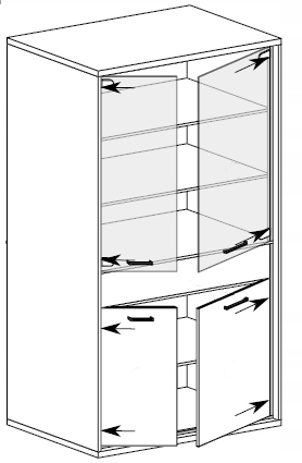 Witryna MEDIOLAN M3 Z LED BLAT natural hikora Typ stojąca
