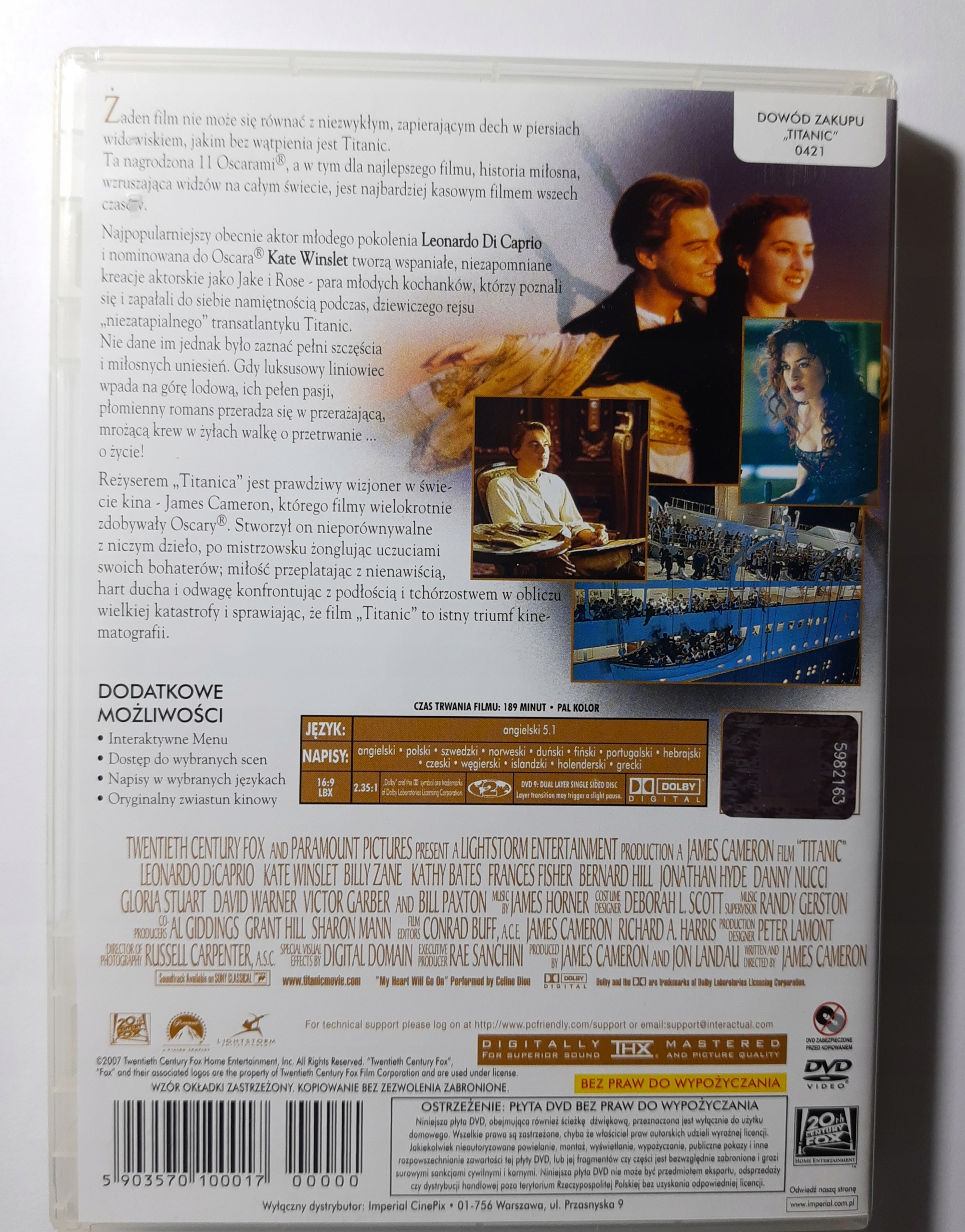 TITANIC - reż. James Cameron [DVD] Gatunek romanse