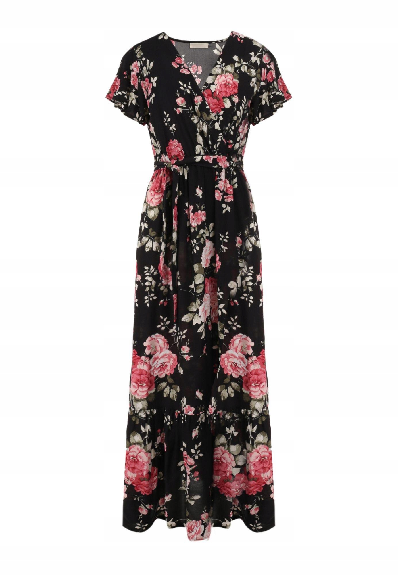 

Born2Be Czarna Sukienka damska S/m Z gumką w talii