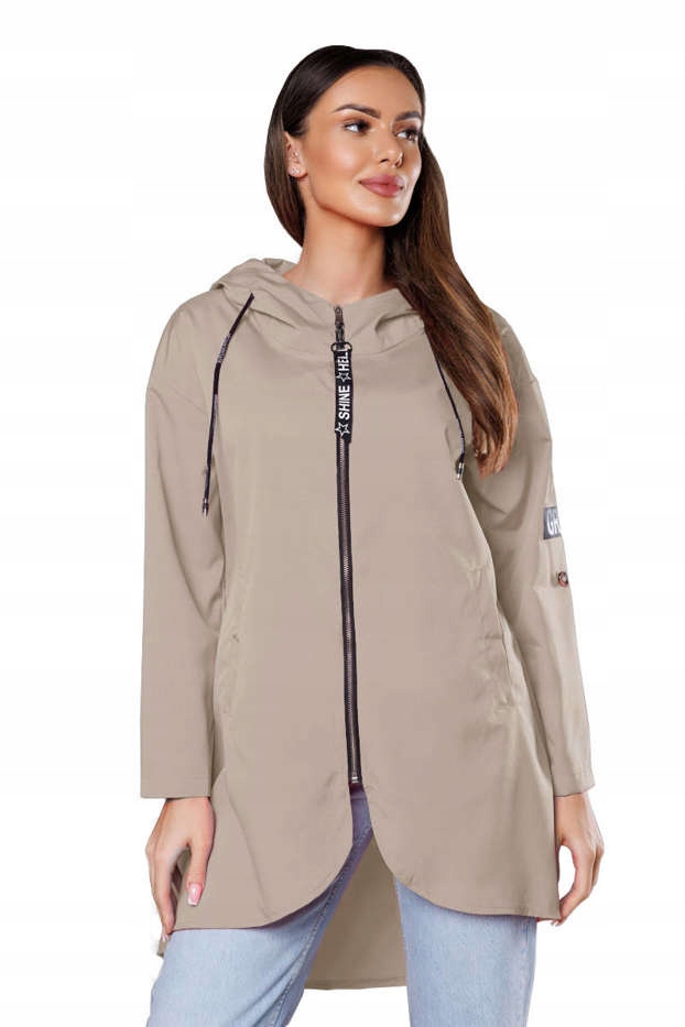 Vypasovaná Přehozová Bunda Kapuce B8117 Kakao Xs (34)
