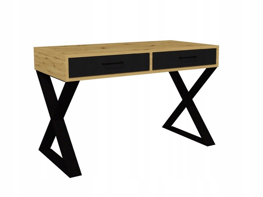 

Biurko Dąb Artisan Czarne Loft metalow nogi 100x50