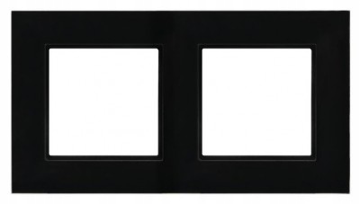 Ramka Podwójna Prestige 4mm Ospel Aria R-2UGC/32/25 Czarne Szkło