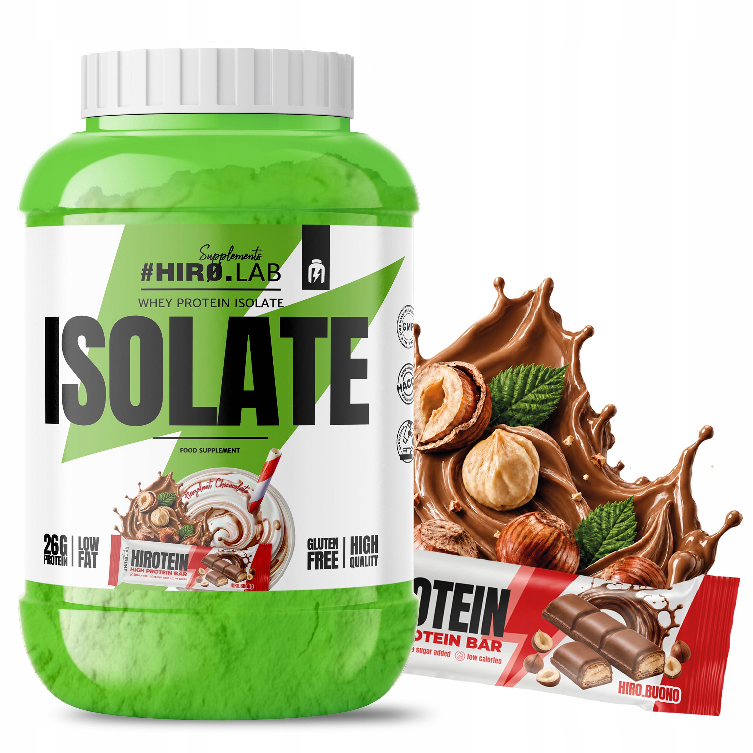 Proteinový izolát Whey Protein Wpi 1800 g Protein Hiro Buono Hiro.lab