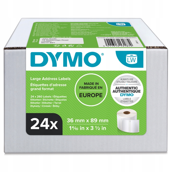 Etikety Dymo 99012 S0722390 89x36 mm bílé 24 ks