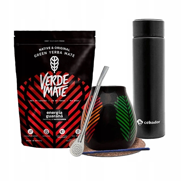 Sada Yerba Mate Verde Mate Energia Guarana Termoska Led Tykev Bombilla 500 g