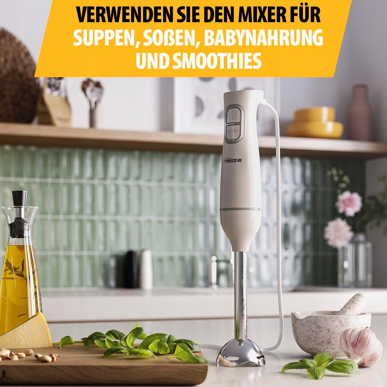 TRISTAR Blender Ręczny Stalowy Z Pulsacją Ergonomiczny Biały MX-4880 — miniatura 3