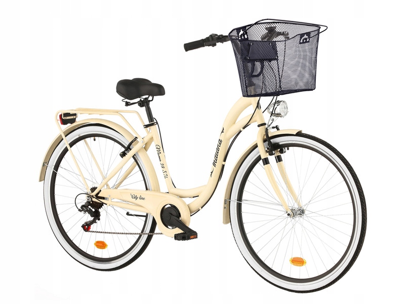 Rower miejski Indiana Moena 28 cali damski Koszyk VKS-105 Stalowy