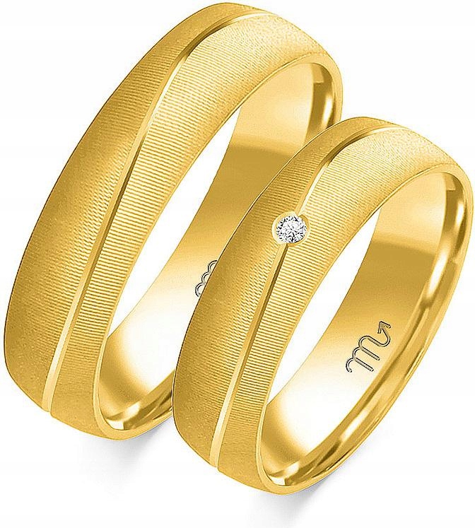 Zlaté snubní prsteny pro mladý pár 14k 585 r 26 27 28, exkluzivní prstýnek