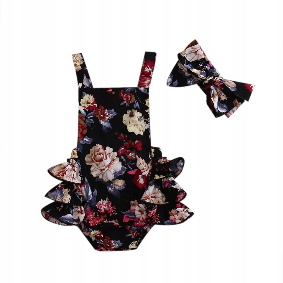 

Body opaska kwiaty rampers Lato 68 74 letni zestaw