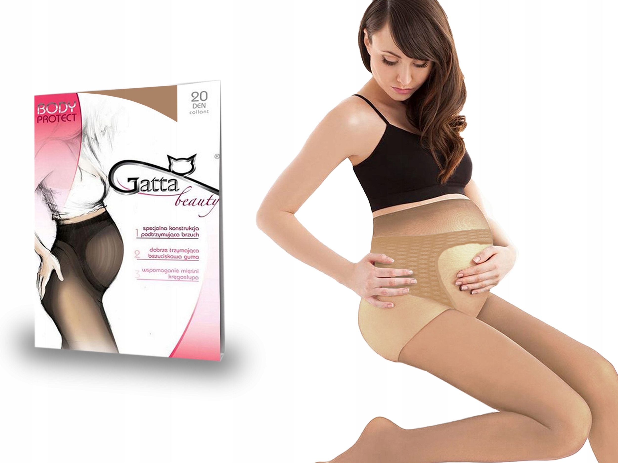 

Gatta rajstopy ciążowe Protect, 20 den, beige, 4-L