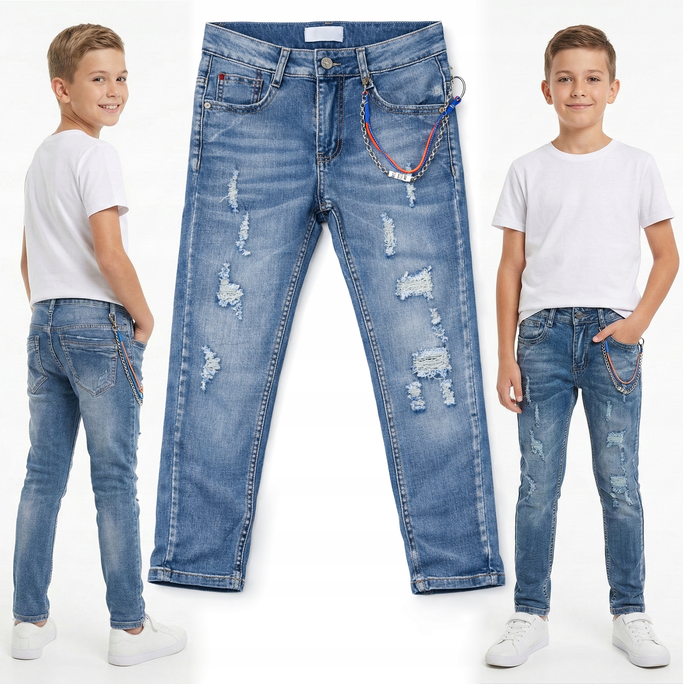 SPODNIE JEANS CHŁOPIĘCE 01272C-16 SLIM FIT R. 170/176