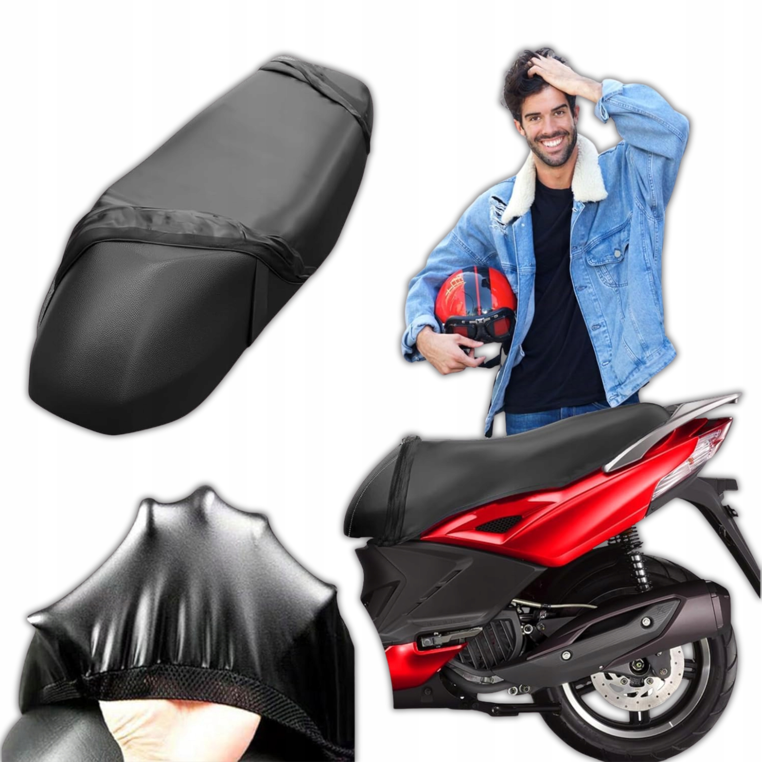 Pokrowiec Na Siedzenie Skutera Siedzisko Motocykla Ochronny Uniwersalny XXL