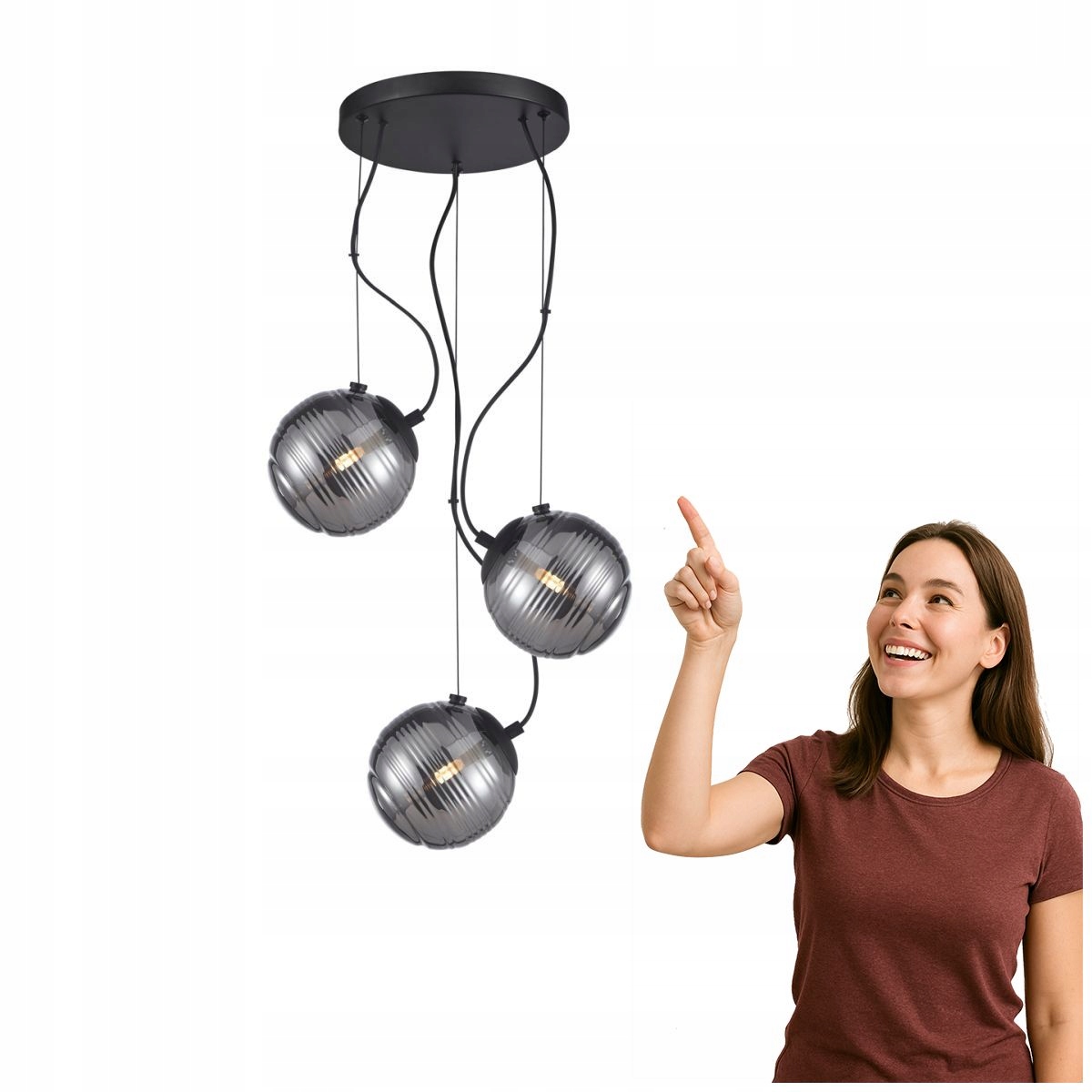 Klasická závesná lampa Perona čierna 3xG9 Italux