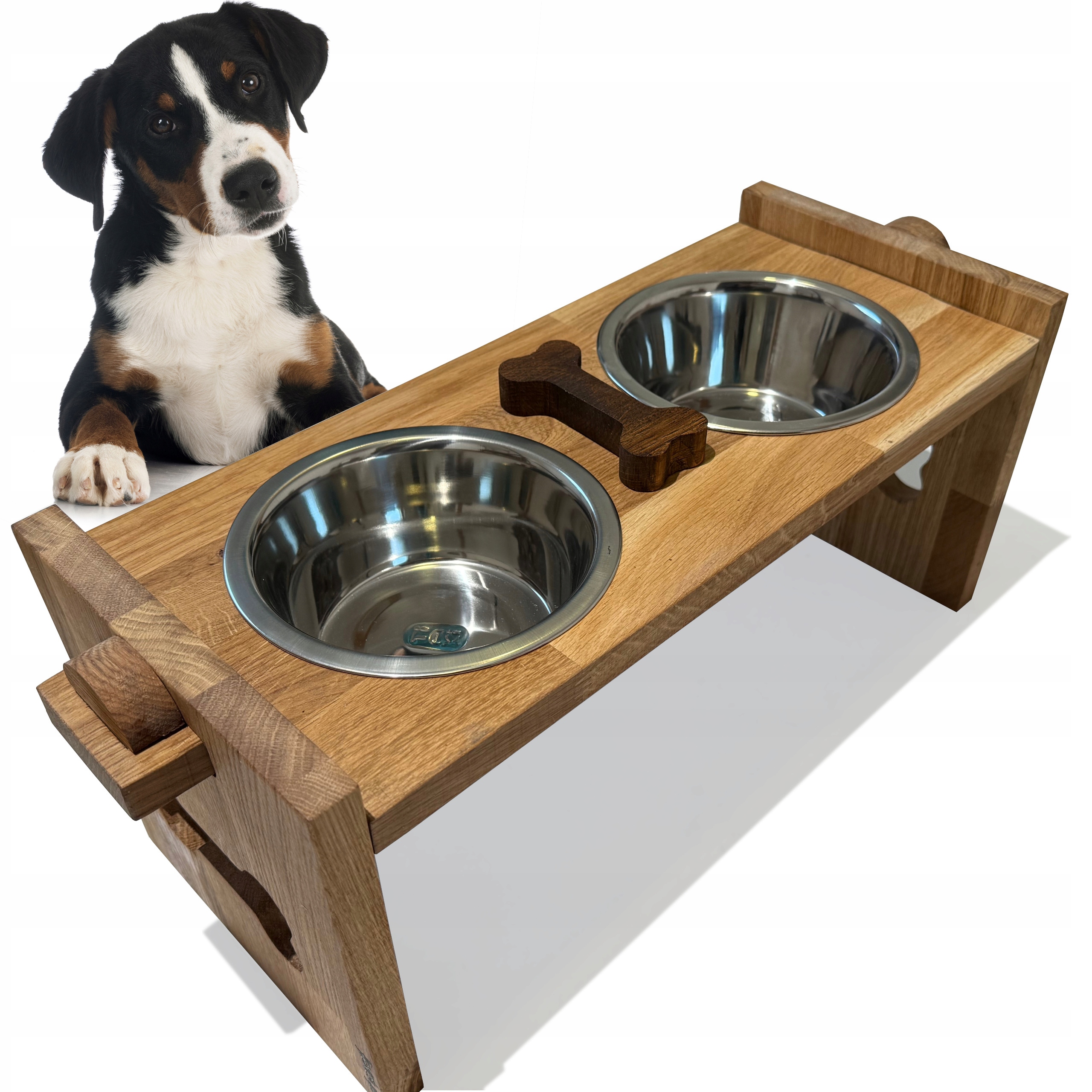 Levně Miska pro psa misky na dřevěném stojanu stojan na misky na stojanu XL