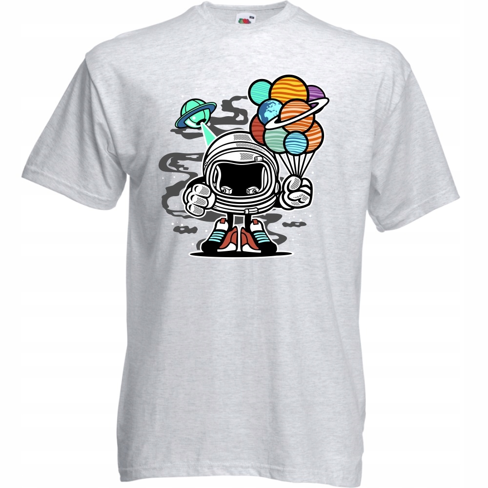 

Koszulka astronauta balony planety M ash szara