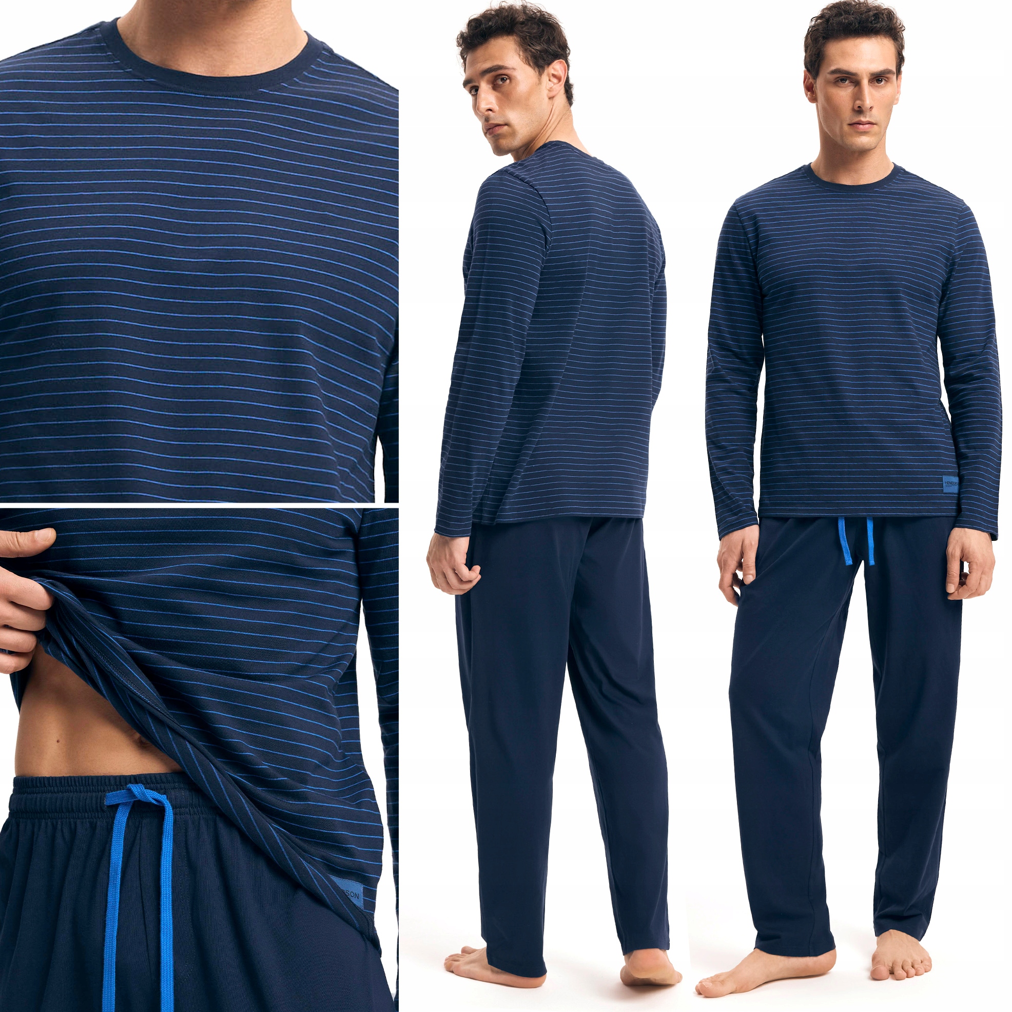 Pánské pyžamo Henderson Bavlněný komplet Volný Střih Styl a pohodlí L