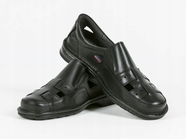 Bukat 229 pánské letní polobotky Polské černé 44 Kůže