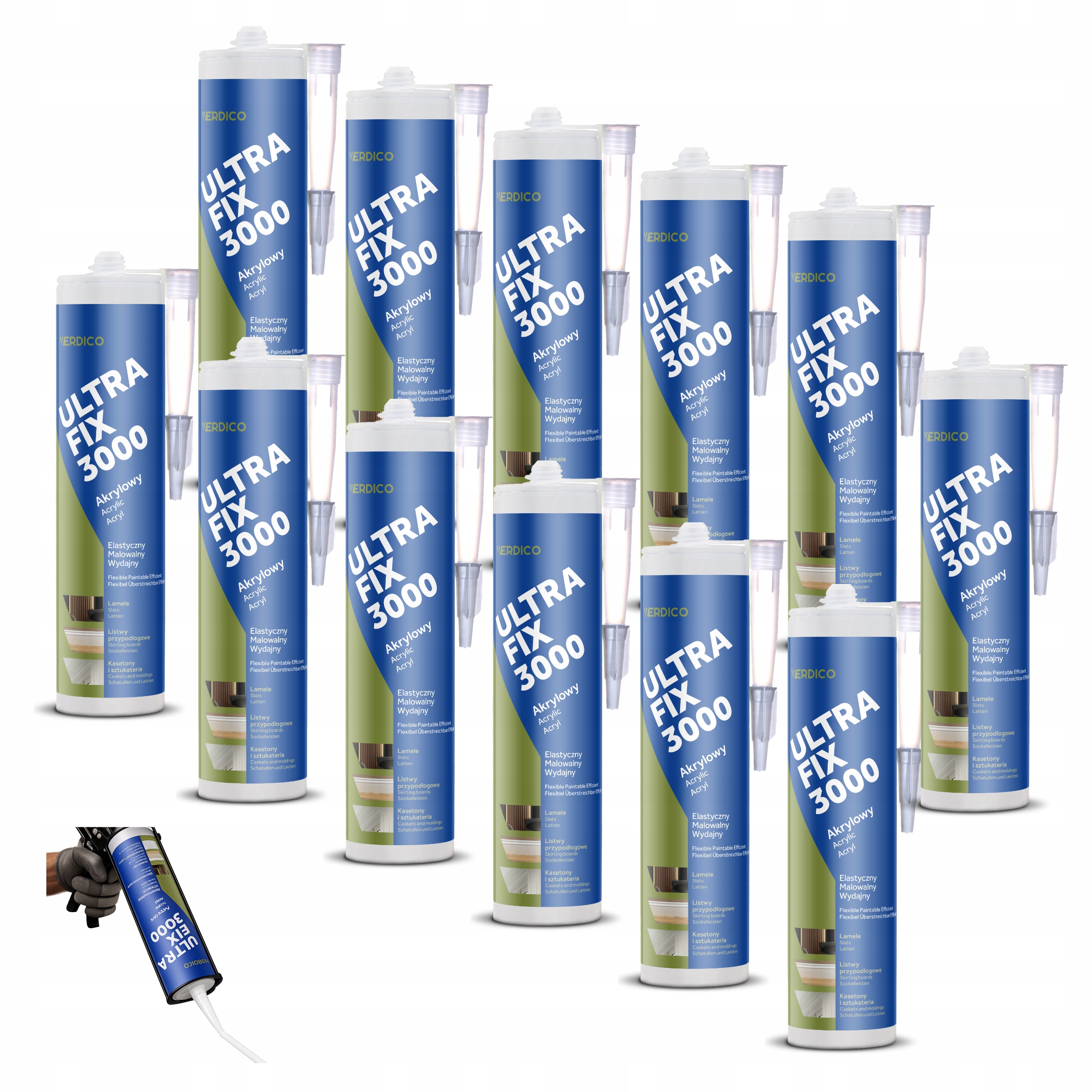 Klej Montażowy Mocny Elastyczny Ultra Fix 3000 Do Kasetonów 280ml 12szt.