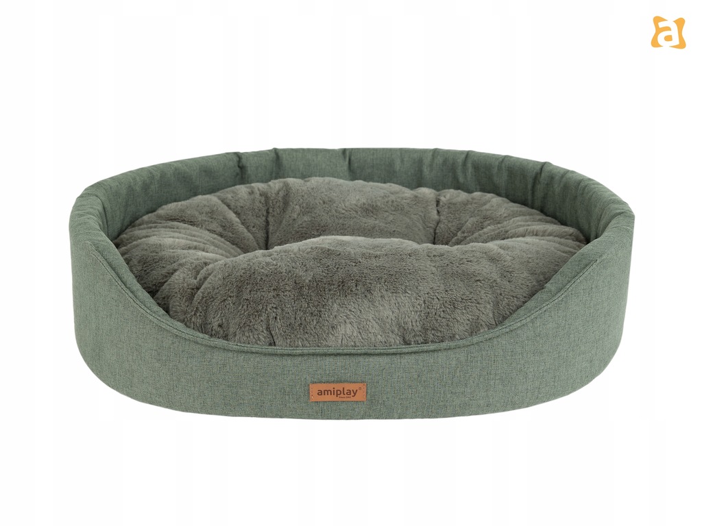 Amiplay Como Legowisko owalne dla psa rozm. L zielone 58x50x15cm