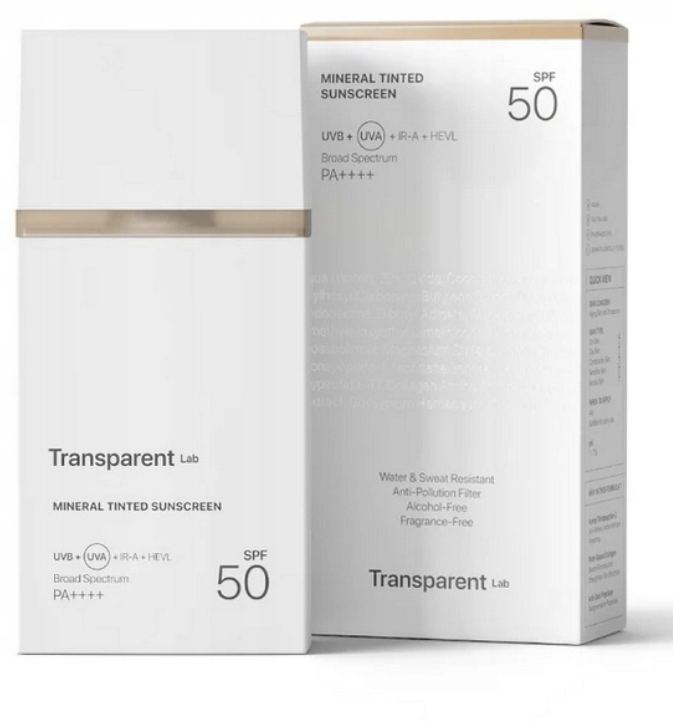 Transparent Lab Tinted Sunscreen Light mineralny krem z filtrem SPF50