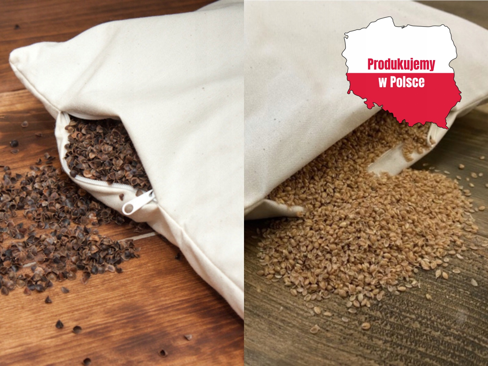 Polský Polštář 50x70 Oboustranná pohanková +z prosa pohanková slupka prosa