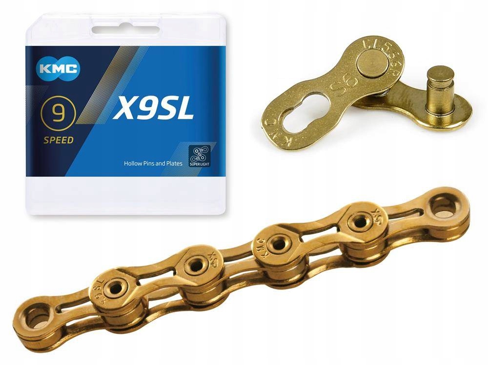Řetěz Kmc X9SL Ti-N Zlatý, 114 článků, 6,6mm 9 rychlostí