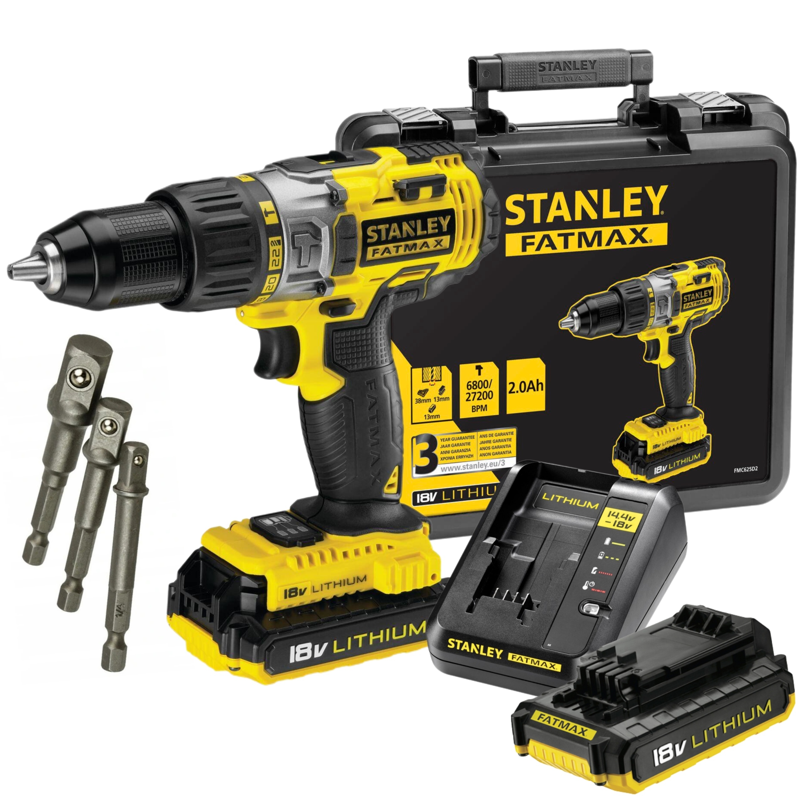 

Wkrętarka Stanley FMC625D2 2x2Ah Udar Adaptery