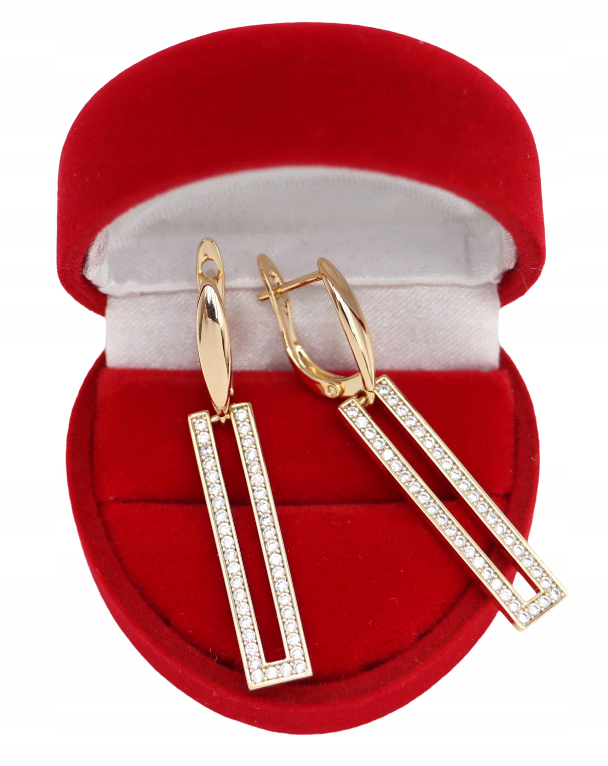 Złote Kolczyki ze stali chirurgicznej 316L K1022 Długie