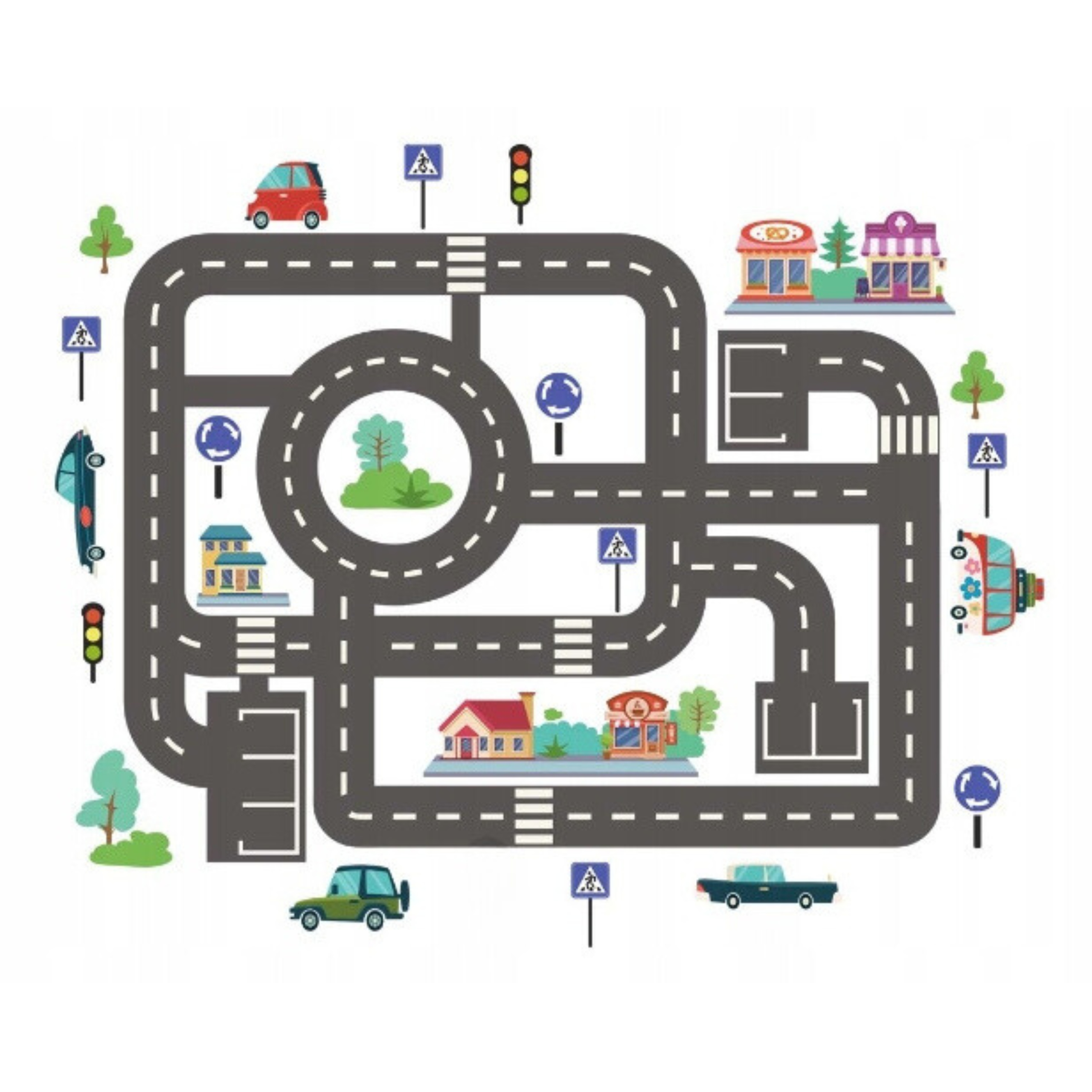 NAKLEJKI NA ŚCIANĘ DLA DZIECI JEZDNIA ULICA SAMOCHODY