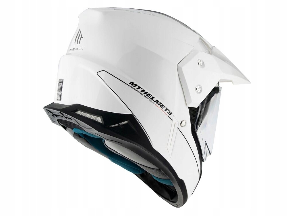 MT Synchrony DS SV offroadowy kask motocyklowy z blendą biały połysk S Rozmiar S
