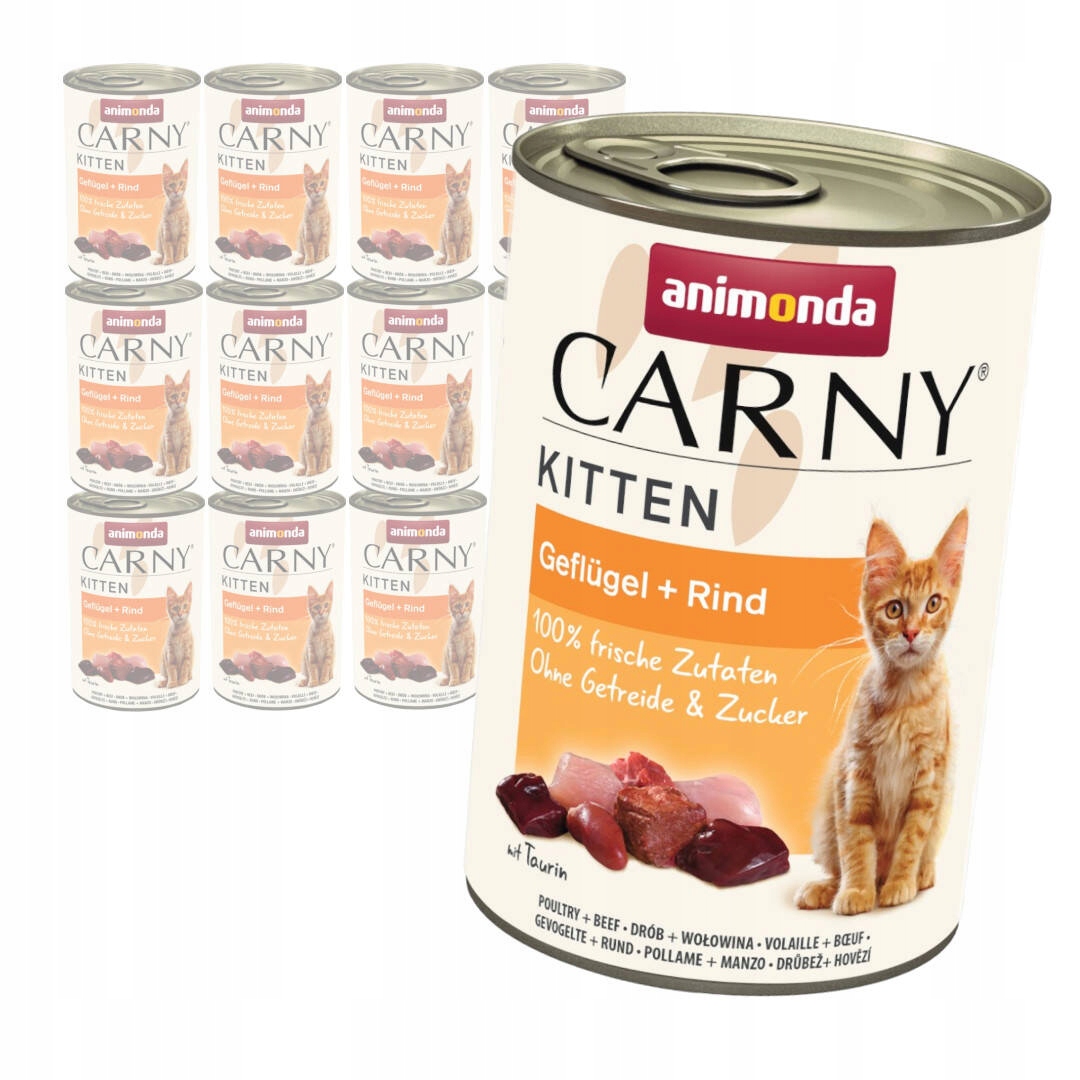 Animonda Carny Kitten 12x400g Vlhké Krmivo pro koťata s drůbežím a hovězím masem