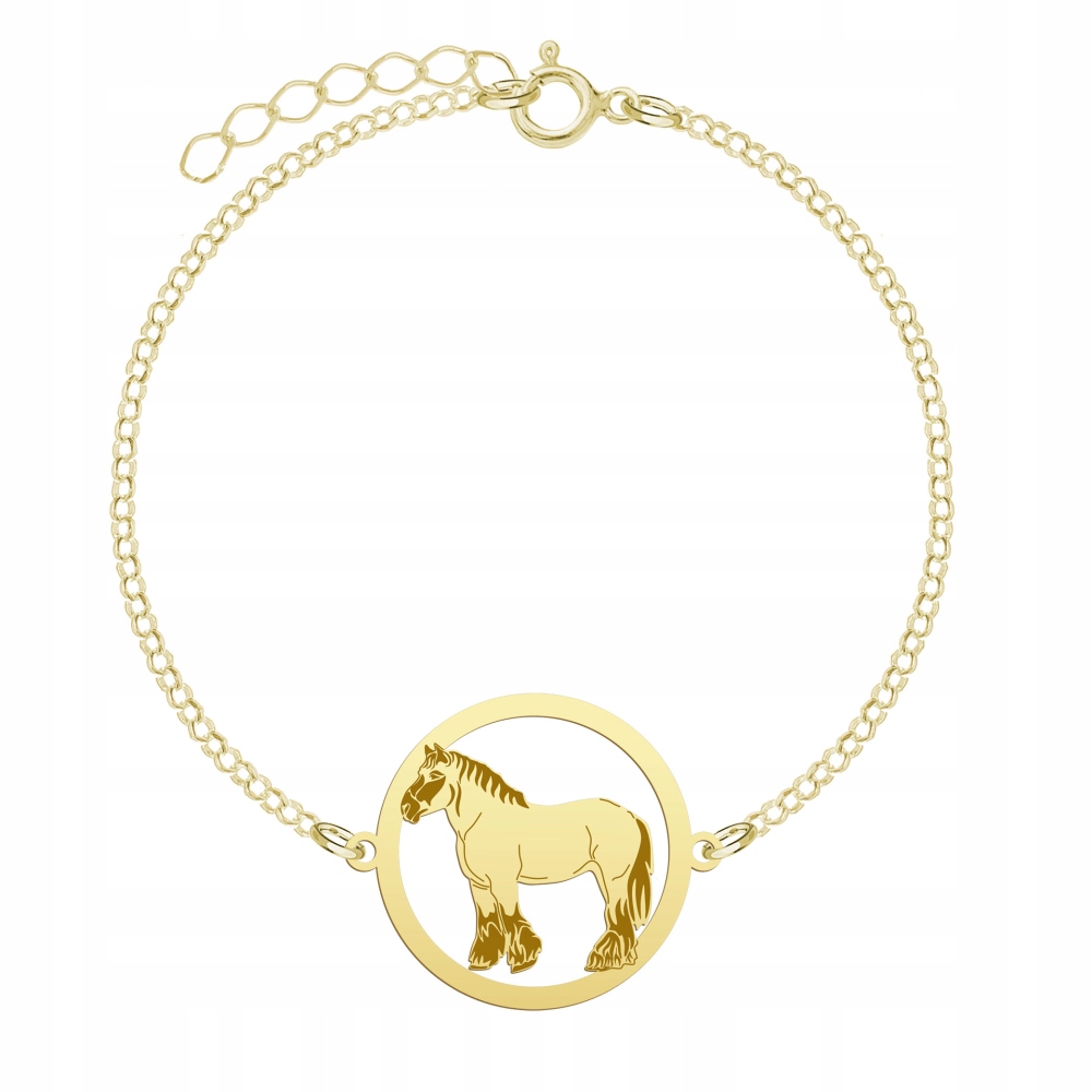 Zlatý náramek s belgickým koněm 925 Řetízek Šperky Gravírování