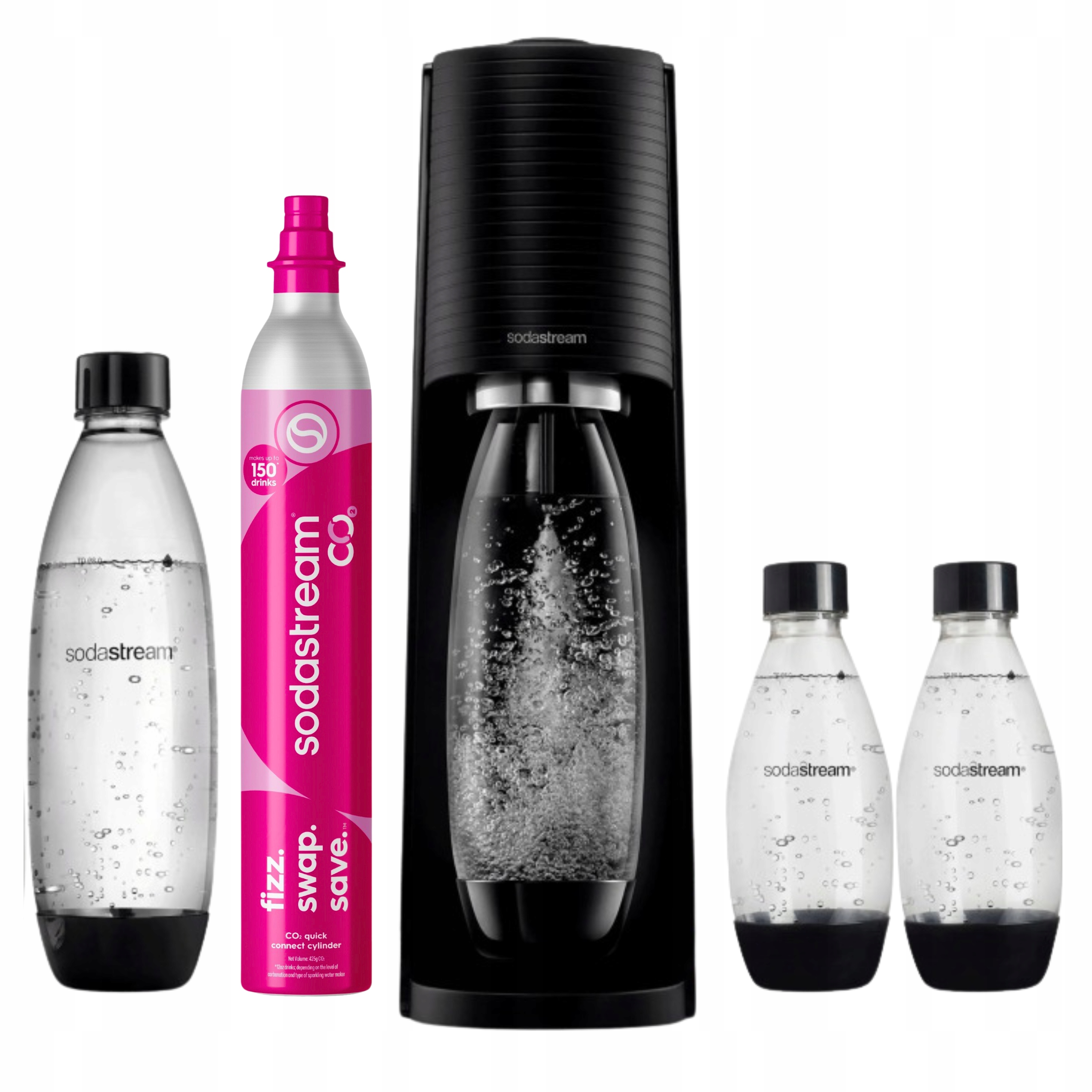 Saturátor Terra čierny SodaStream 3 fľaše 0,5L 1L CO2