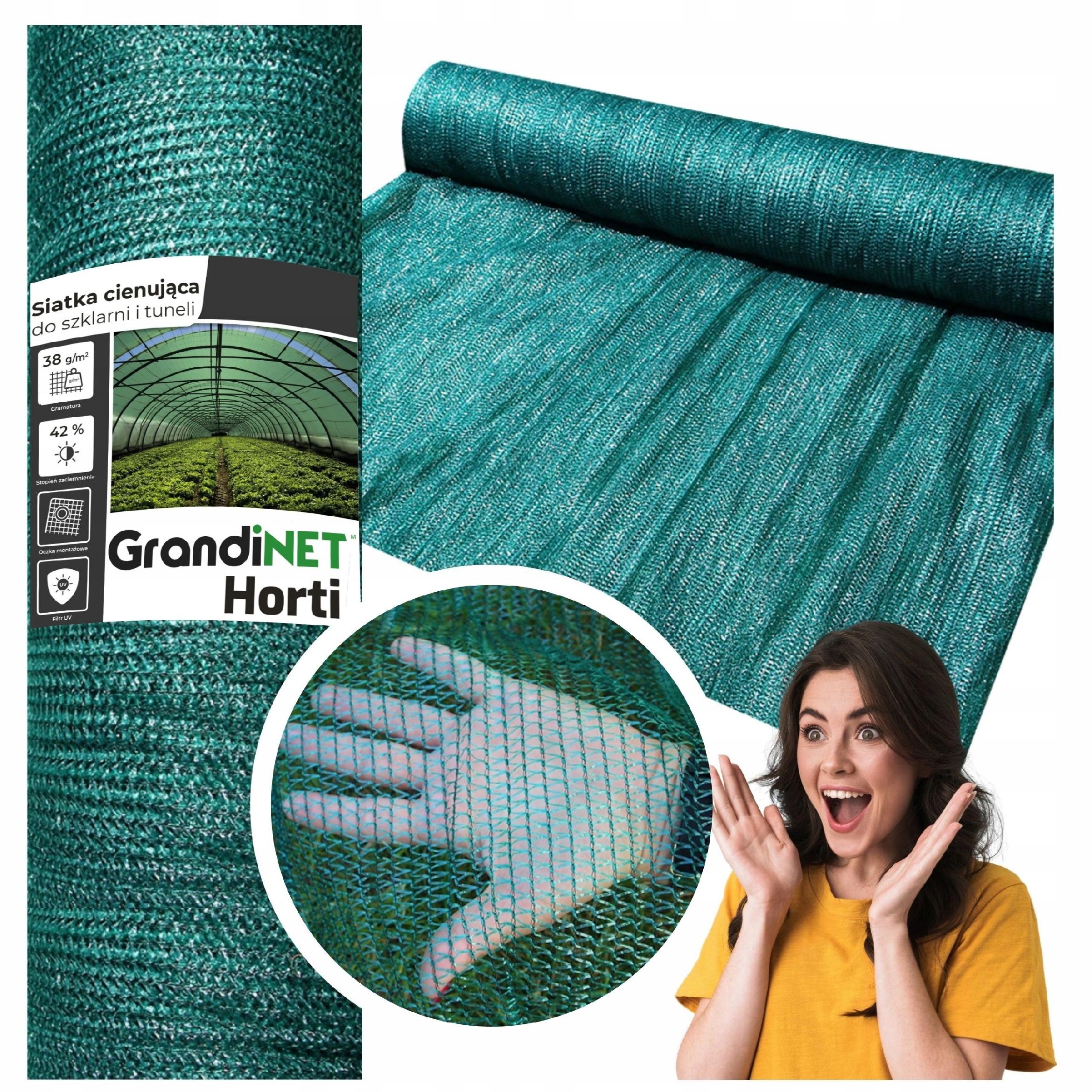 Siatka Cieniująca 4x10m 42% Zielona Osłona Roślin w Tunelach Szklarniach Uv