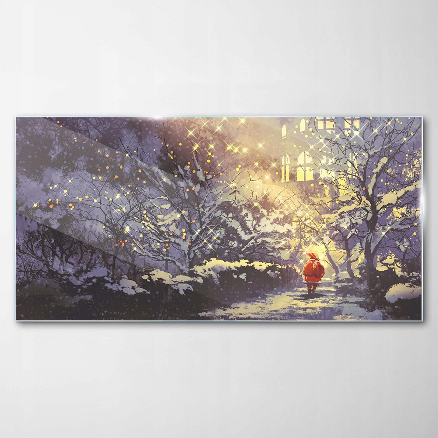 Obraz na skle Dekor Svätý Mikuláš Zima 140x70