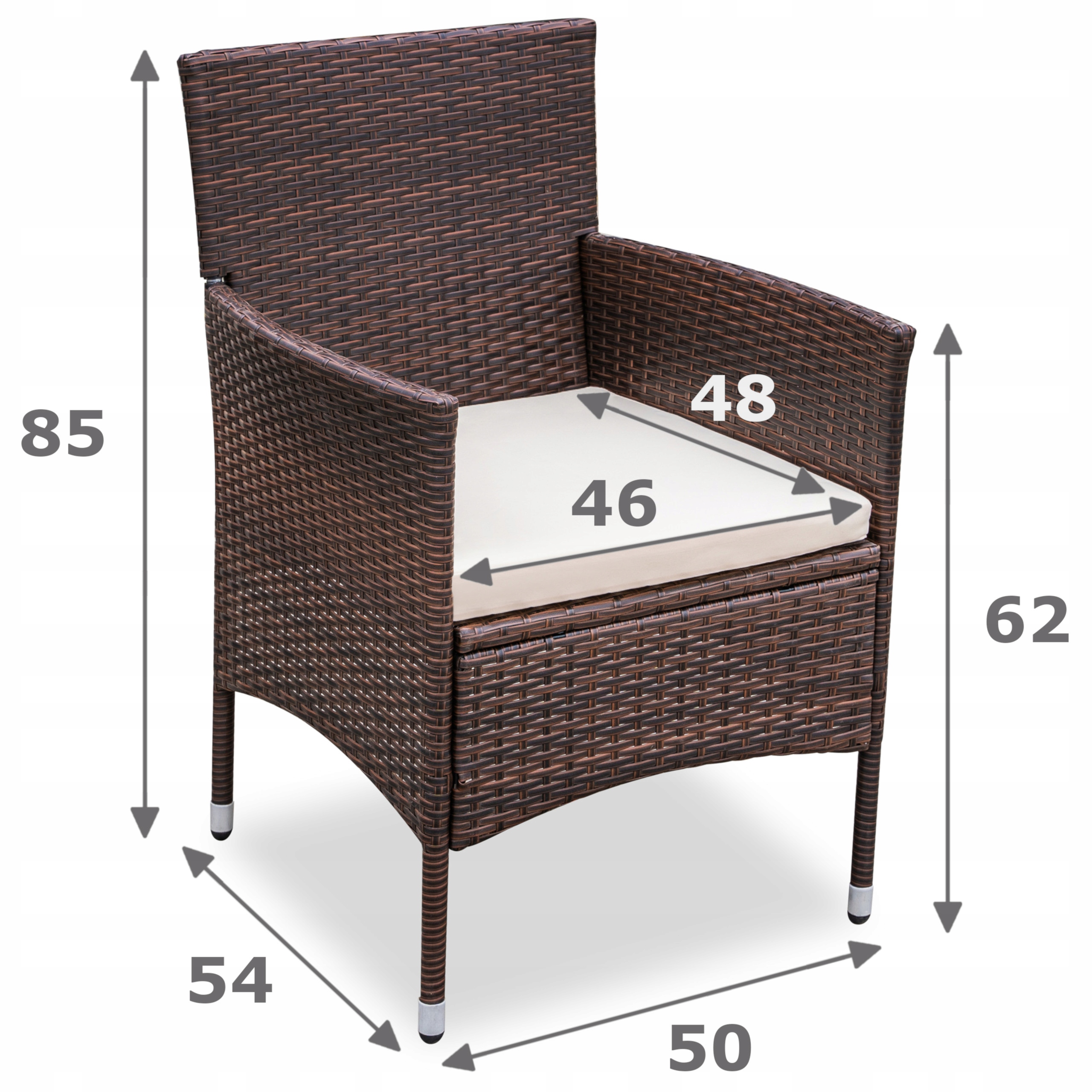 САДОВЕ МЕБЛІ ДЛЯ ТЕРРАСИ 2 КРІЛА + СТІЛ 2 ЛЮДИНА Колір бежевий і коричневий