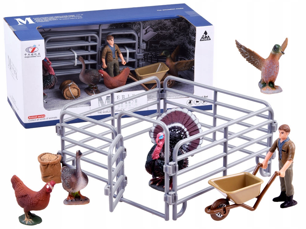 Zestaw zwierząt figurki zagroda indyk kogut ZA2989 Marka inna