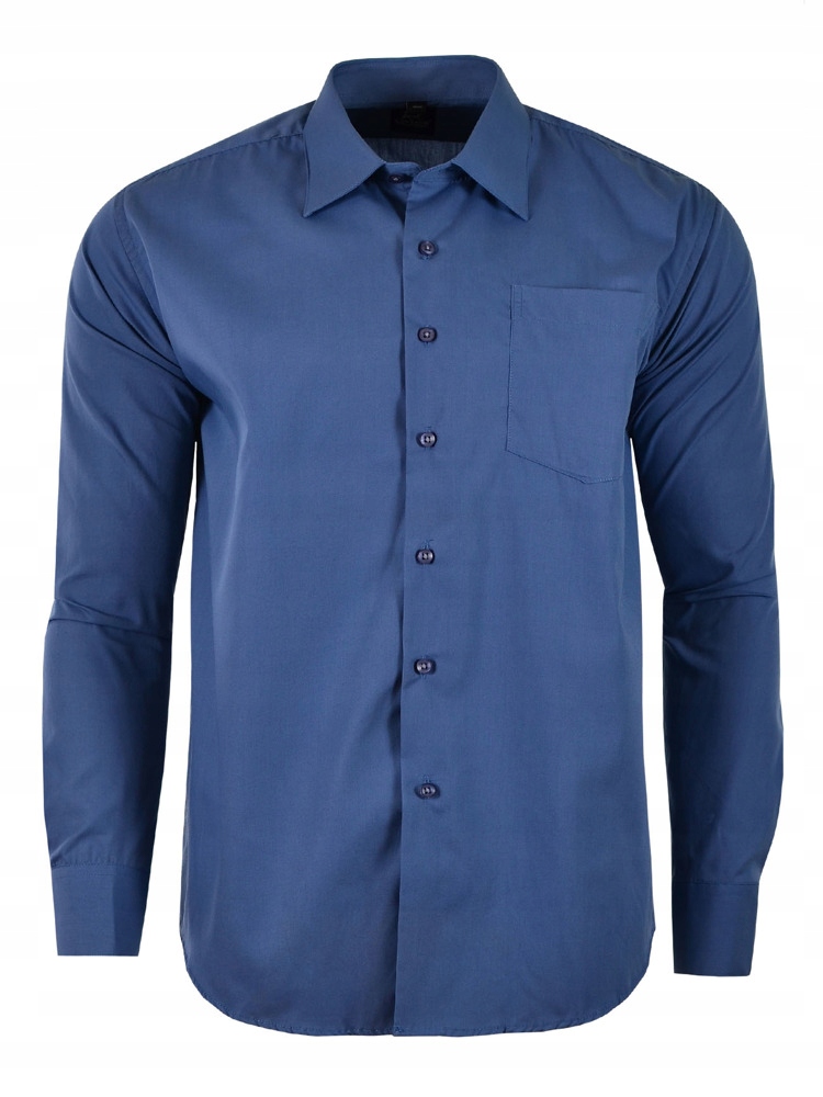 

40/41 Koszula Gładka Grafitowa Długi Rękaw