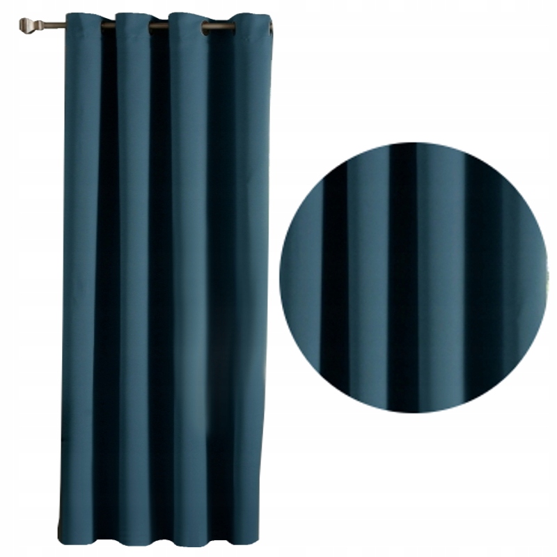 Zatemňovací Závěs 175x245 výška Záclony blackout Tmavý Tyrkys