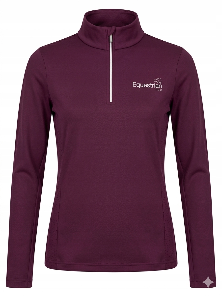 Koszulka jeździecka Horka techniczna fuksja długi rękaw rozmiar S