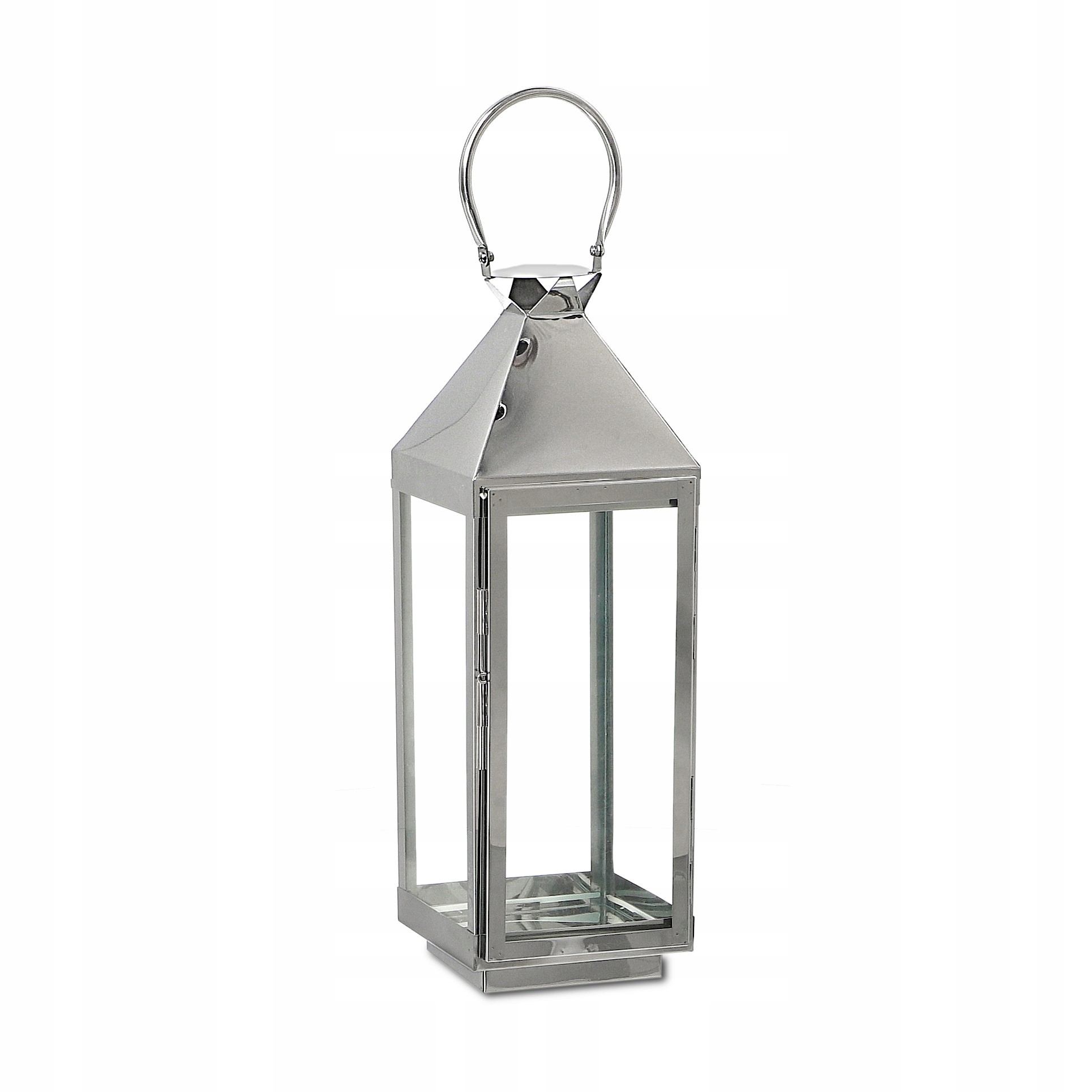 

Lampion Ogrodowy Latarnia Srebrna Nierdzewna