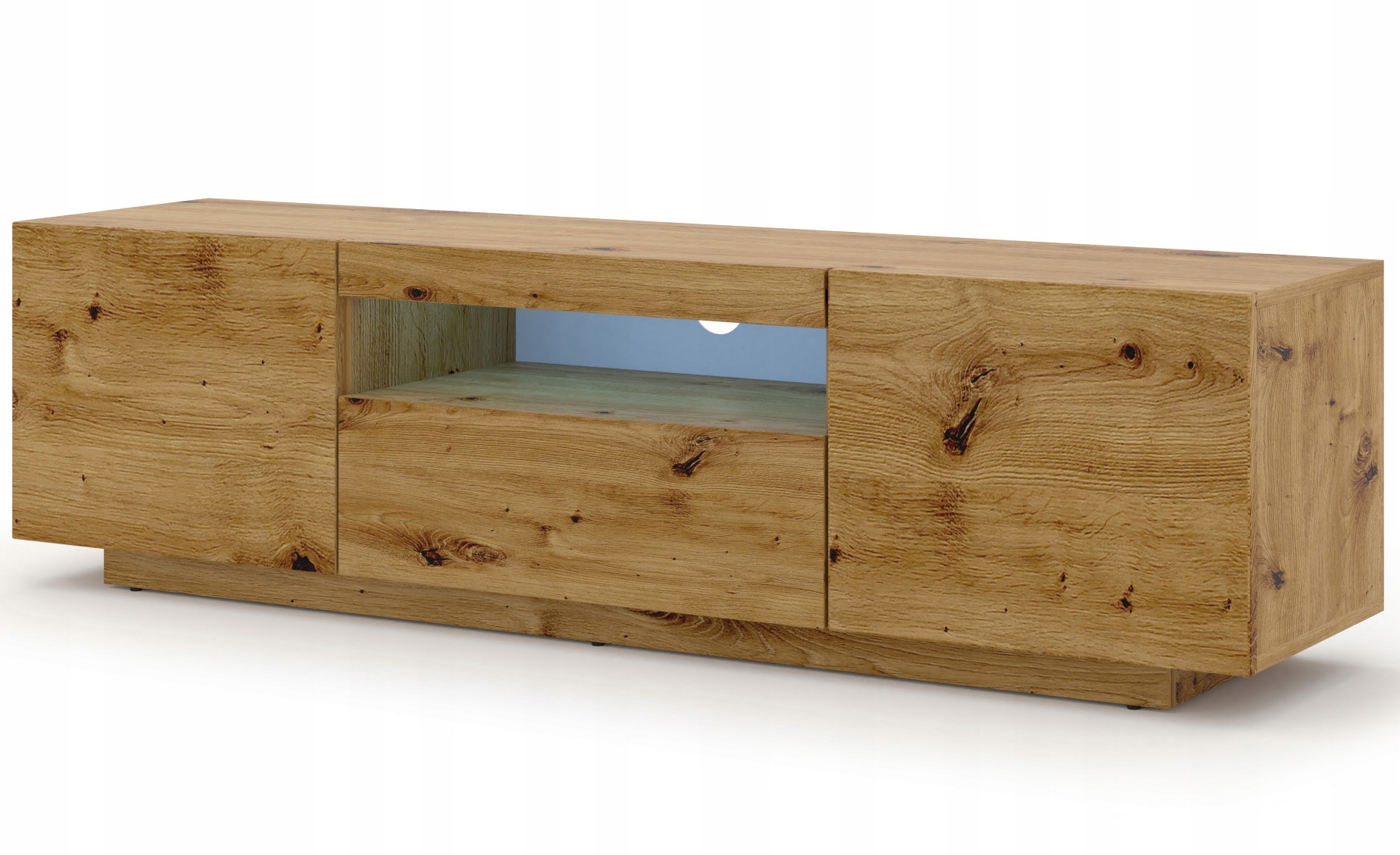 Szafka RTV AURA 150 wisząca dąb artisan + LED