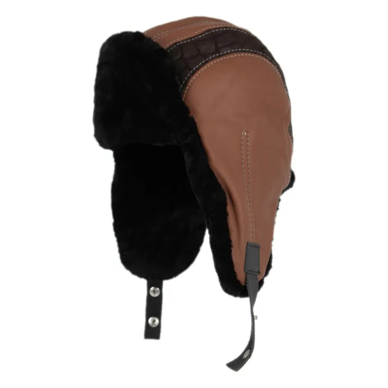 W470J Pilotka Zimní čepice vyrobená z přírodní kůže Polar Fashion