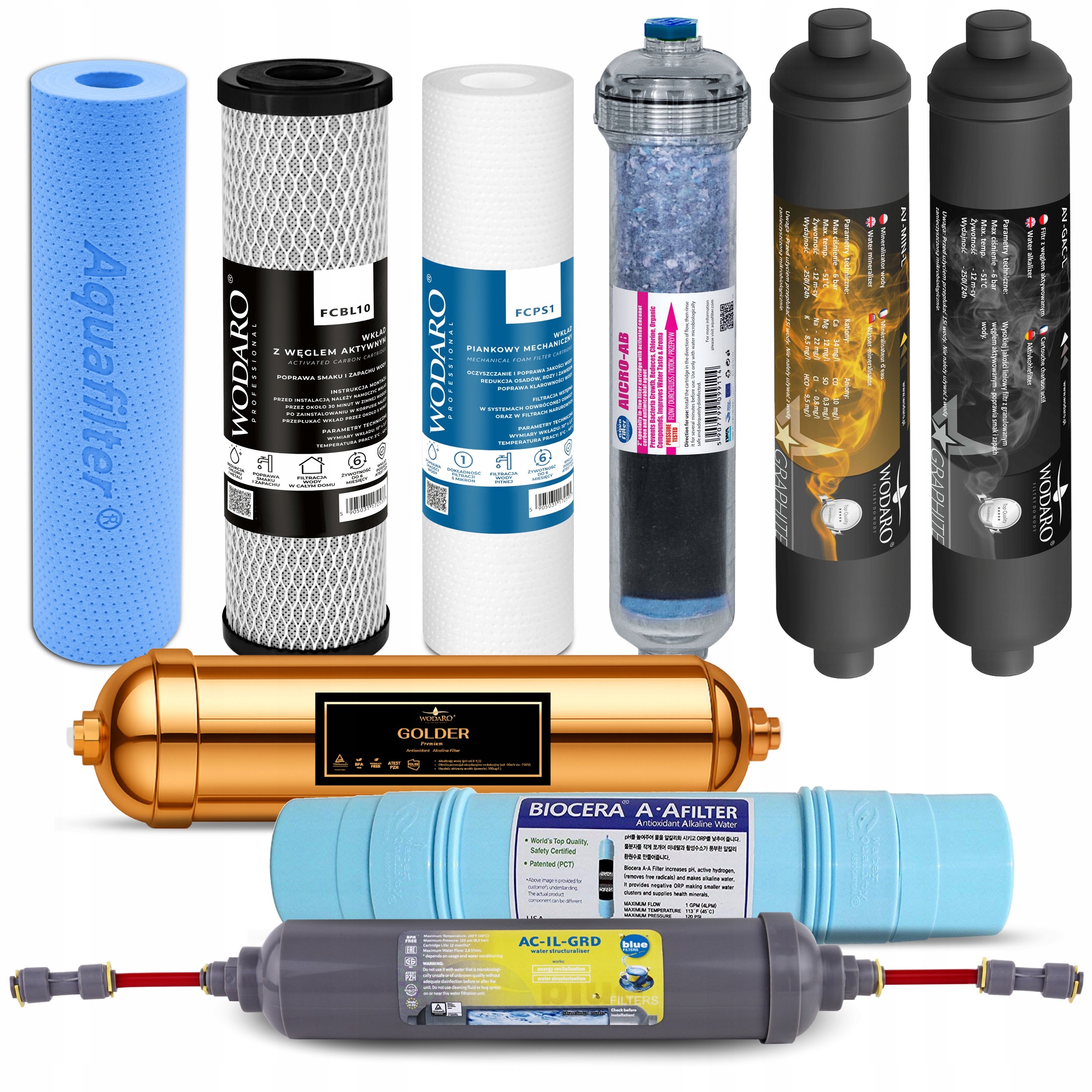 Komplet Wkładów wodaRO Gold RO10 serwis 2 lata