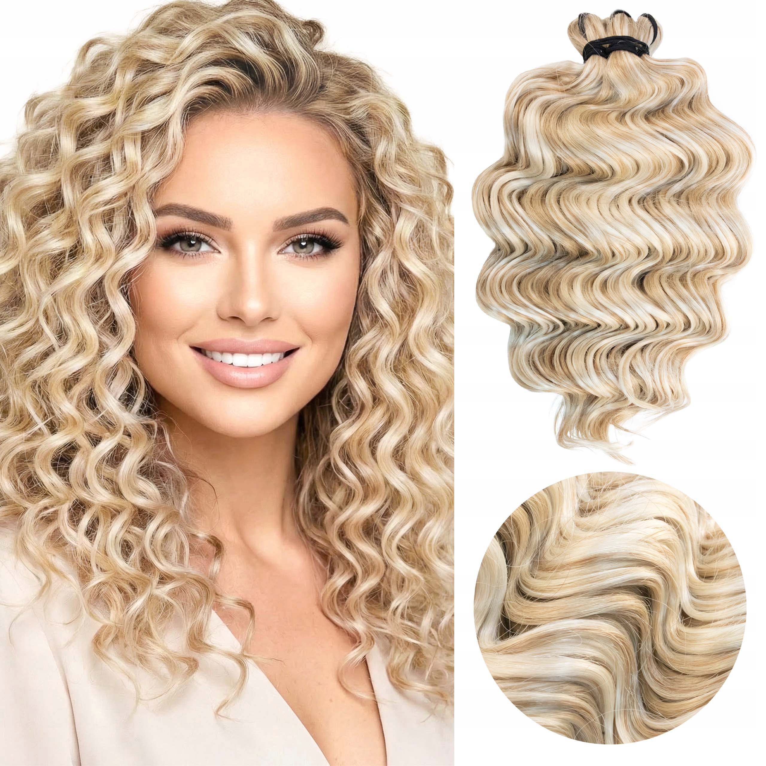 Włosy syntetyczne sztuczne fale Afroloki Amelia Pro 30cm 200g blond pasemka