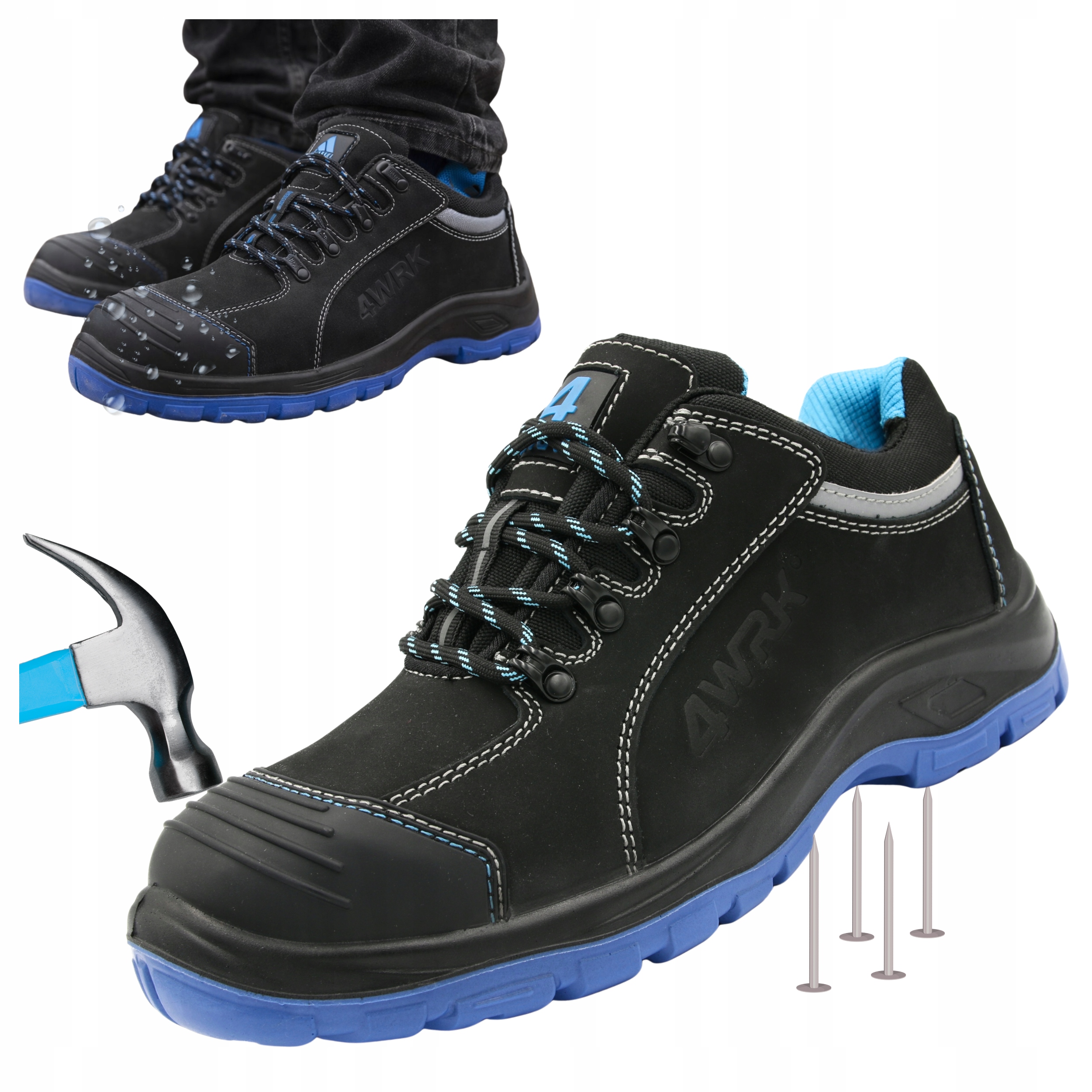 Pracovní boty S3 kožené polobotky Bozp Vodotěsné s špičkou proti propíchnutí