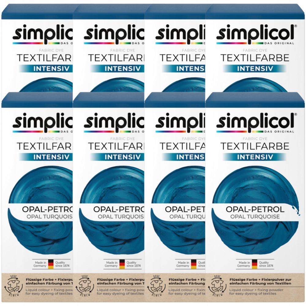Levně Simplicol Intensiv barvivo na tkaniny Opal-Petrol 8 kusů