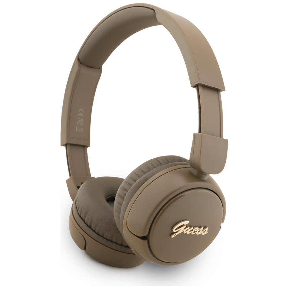 Sluchátka do uší Guess Bluetooth 5.3 Metal Logo Script hnědá